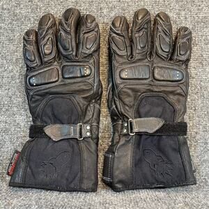 Vintage Joe Rocket Black Nitrogen MX Motorcycle Leather Gloves Large Waterproof